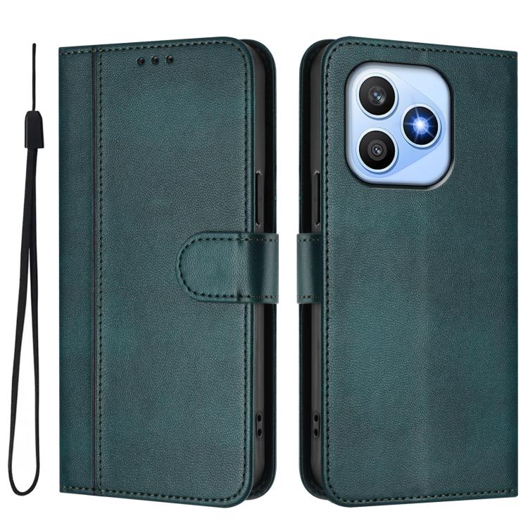 For Honor X8d 4G Line Splicing Buckle Retro Leather Phone Case