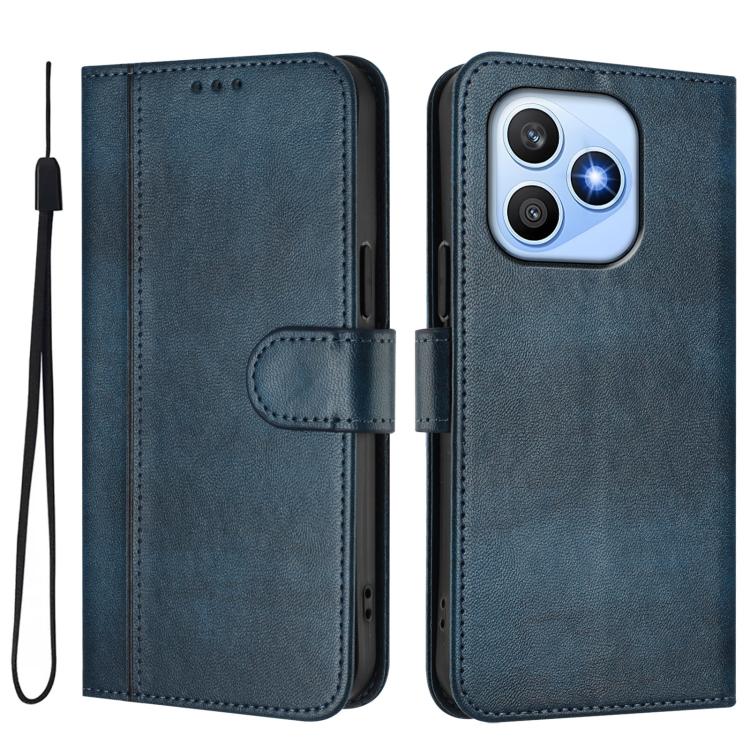 For Honor X8d 4G Line Splicing Buckle Retro Leather Phone Case