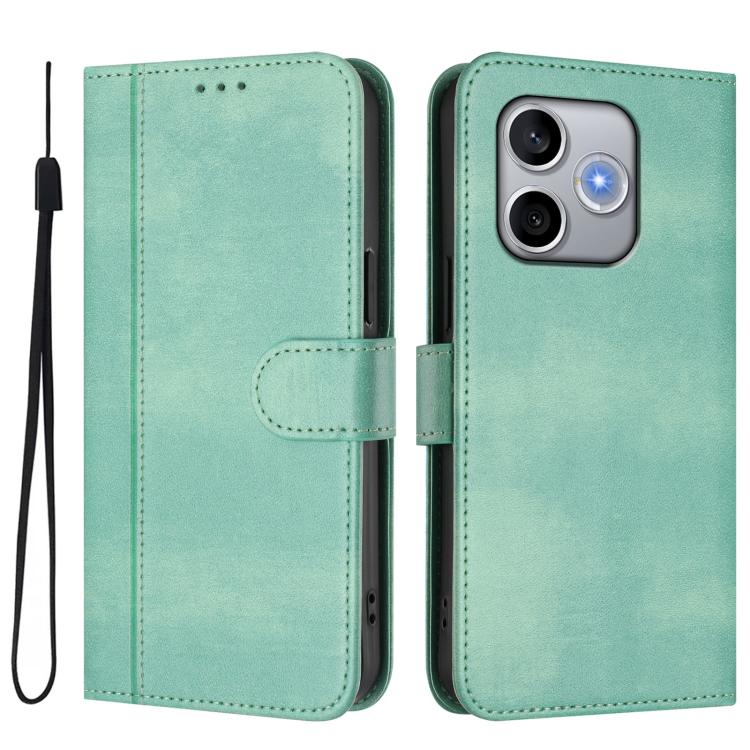 For Honor 600 Lite Global Line Splicing Buckle Retro Leather Phone Case
