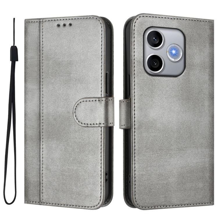 For Honor 600 Lite Global Line Splicing Buckle Retro Leather Phone Case