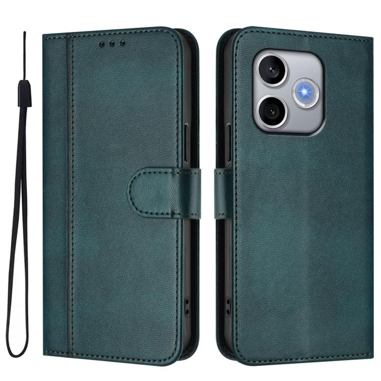 For Honor 600 Lite Global Line Splicing Buckle Retro Leather Phone Case
