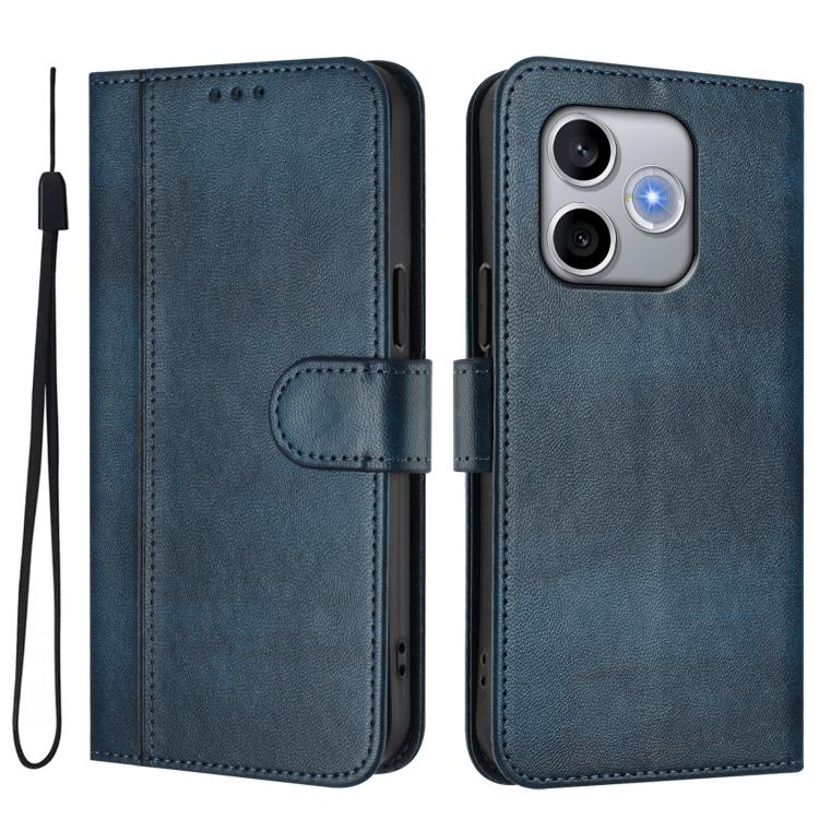 For Honor 600 Lite Global Line Splicing Buckle Retro Leather Phone Case