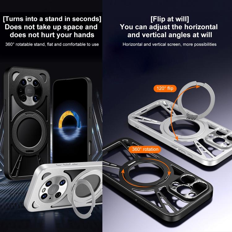 For Huawei Mate 40 Cooling Hollow Metal Holder MagSafe Phone Case