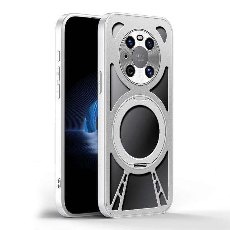 For Huawei Mate 40 Cooling Hollow Metal Holder MagSafe Phone Case
