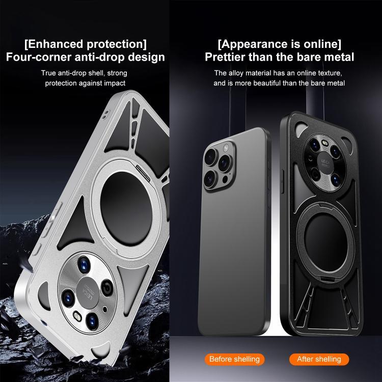 For Huawei Mate 40 Pro Cooling Hollow Metal Holder MagSafe Phone Case