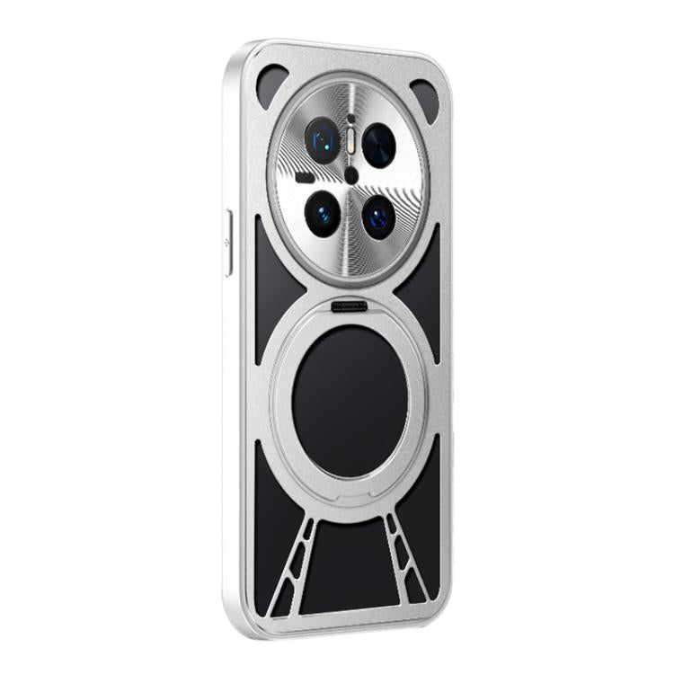 For Huawei Mate 70 Cooling Hollow Metal Holder MagSafe Phone Case