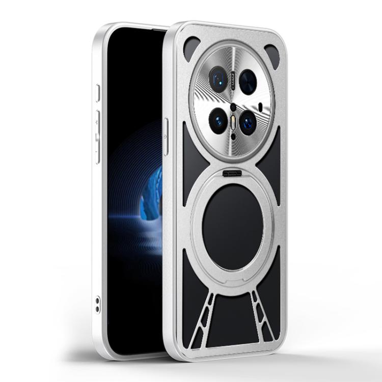 For Huawei Mate 70 Pro Cooling Hollow Metal Holder MagSafe Phone Case