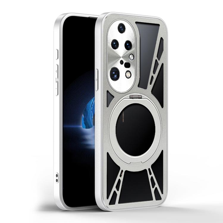 For Huawei P50 Pro Cooling Hollow Metal Holder MagSafe Phone Case