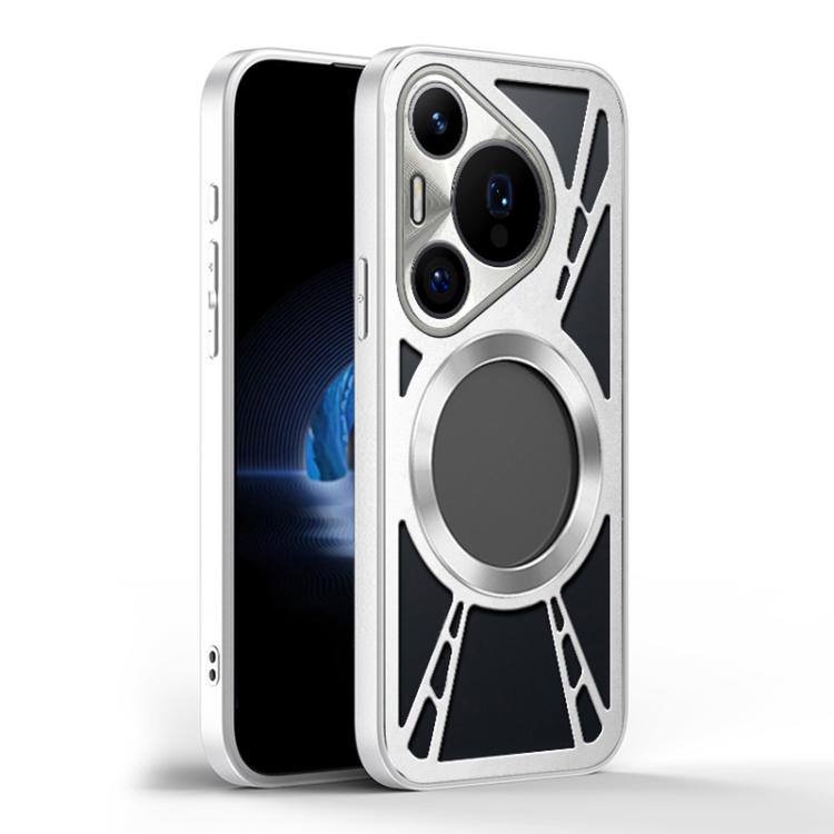 For Huawei Pura 70 Pro / 70 Pro+ Cooling Hollow Metal Holder MagSafe Phone Case