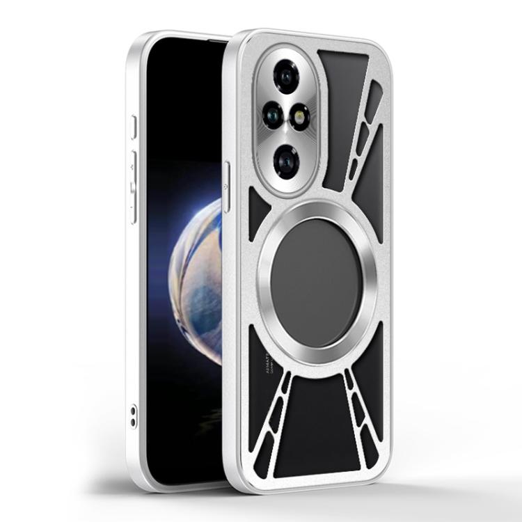 For Honor 200 Pro Cooling Hollow Metal Holder MagSafe Phone Case