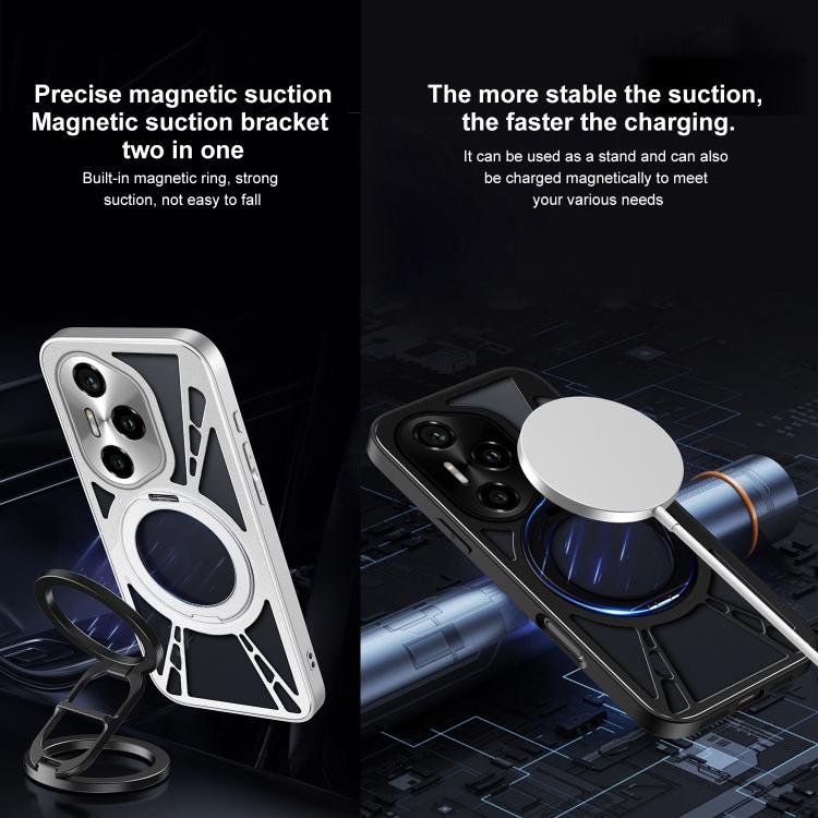 For Honor 300 Cooling Hollow Metal Holder MagSafe Phone Case