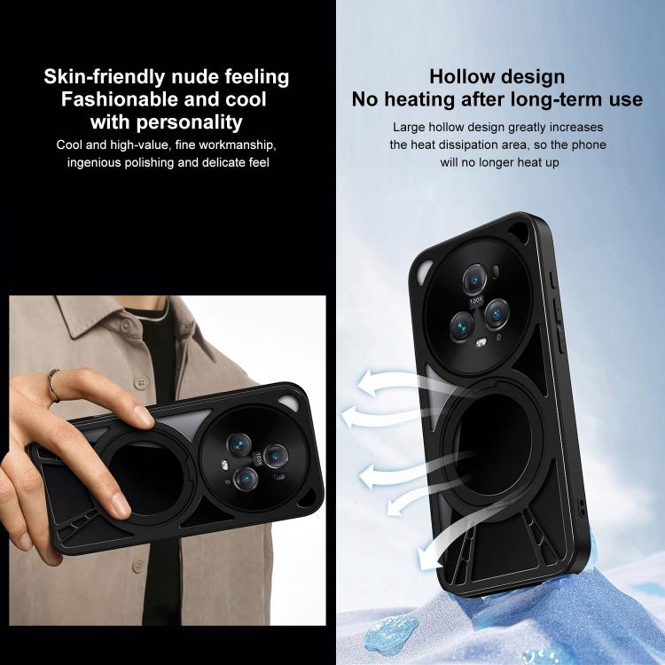 For Honor Magic5 Pro Cooling Hollow Metal Holder MagSafe Phone Case