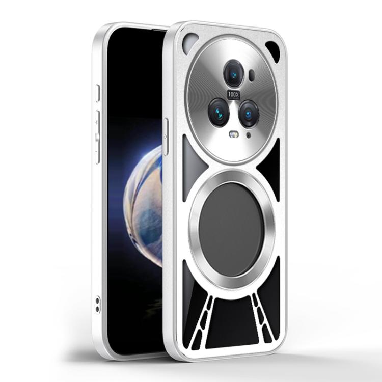 For Honor Magic5 Pro Cooling Hollow Metal Holder MagSafe Phone Case