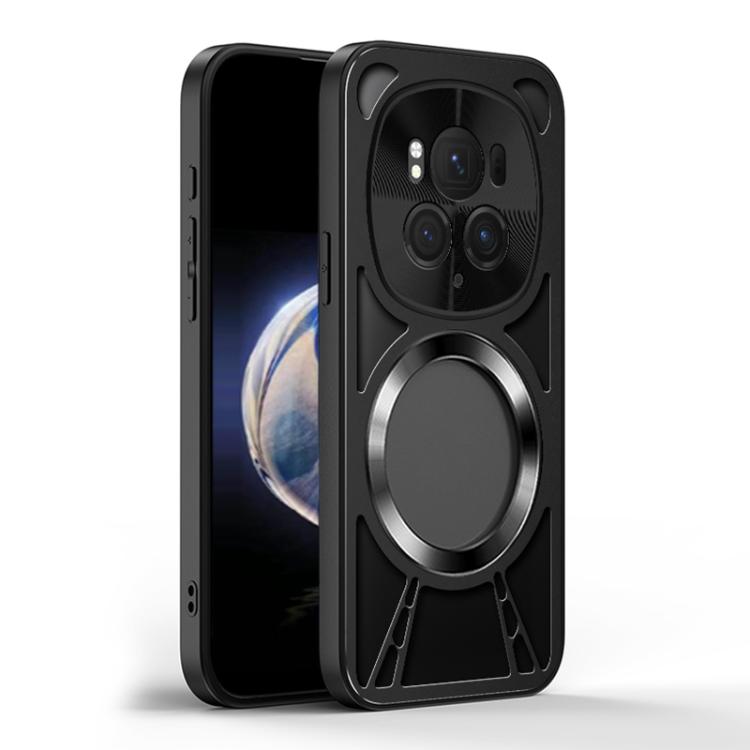 For Honor Magic6 Pro Cooling Hollow Metal Holder MagSafe Phone Case