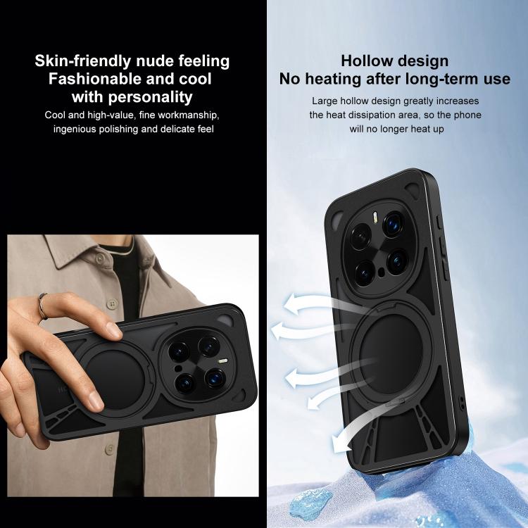 For Honor Magic7 Cooling Hollow Metal Holder MagSafe Phone Case