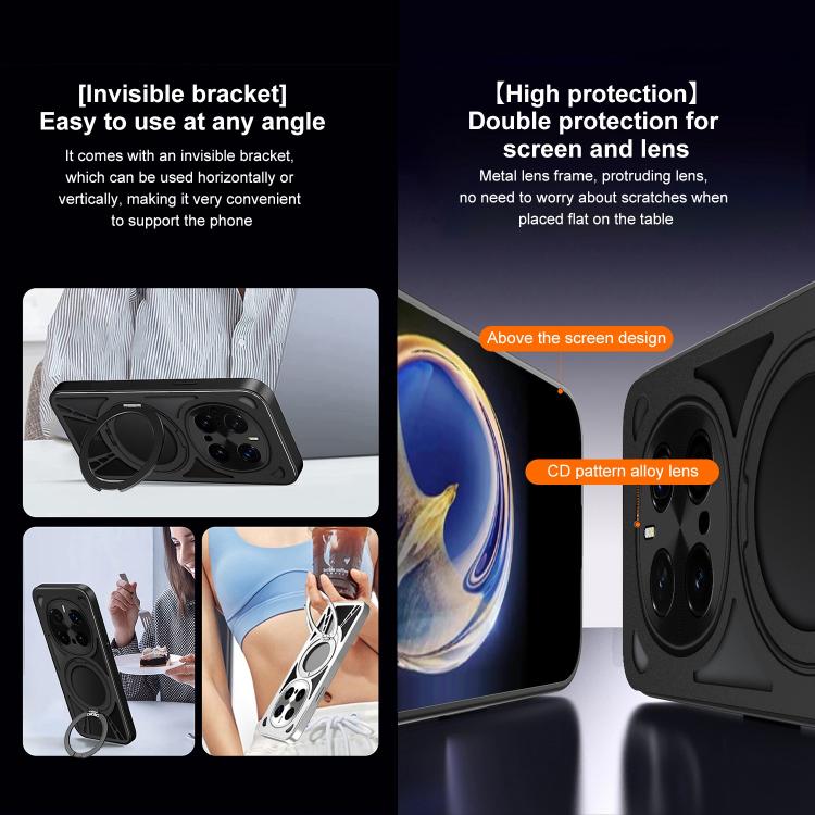 For Honor Magic7 Cooling Hollow Metal Holder MagSafe Phone Case