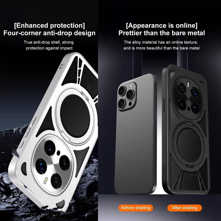 For Honor Magic7 Cooling Hollow Metal Holder MagSafe Phone Case