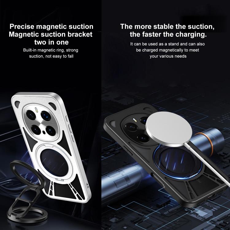 For Honor Magic7 Cooling Hollow Metal Holder MagSafe Phone Case