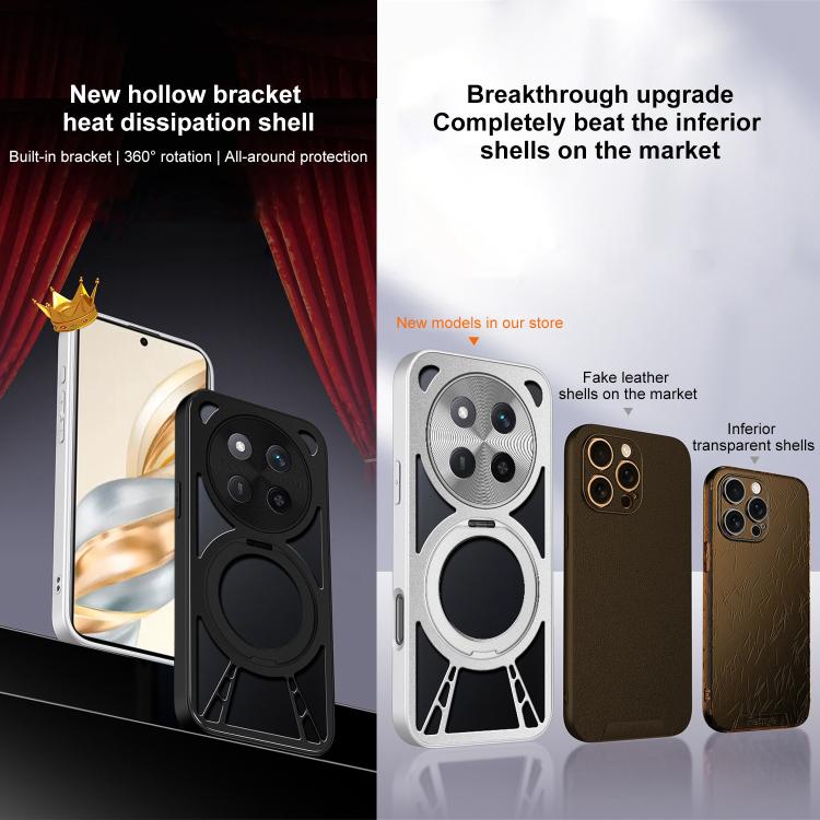 For Honor X60 Pro Cooling Hollow Metal Holder MagSafe Phone Case