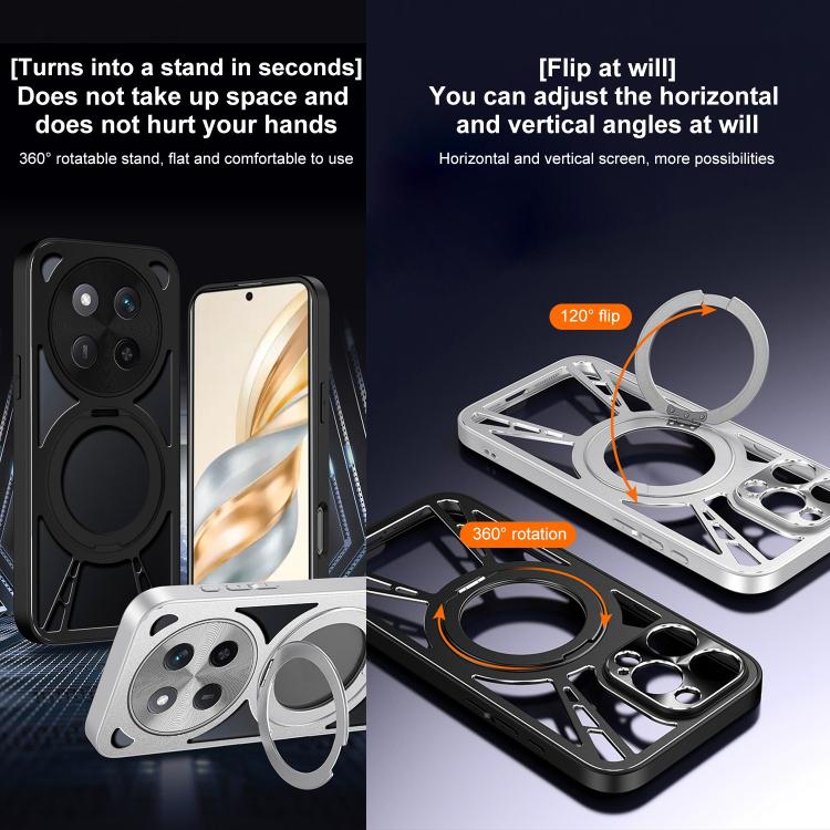 For Honor X60 Pro Cooling Hollow Metal Holder MagSafe Phone Case
