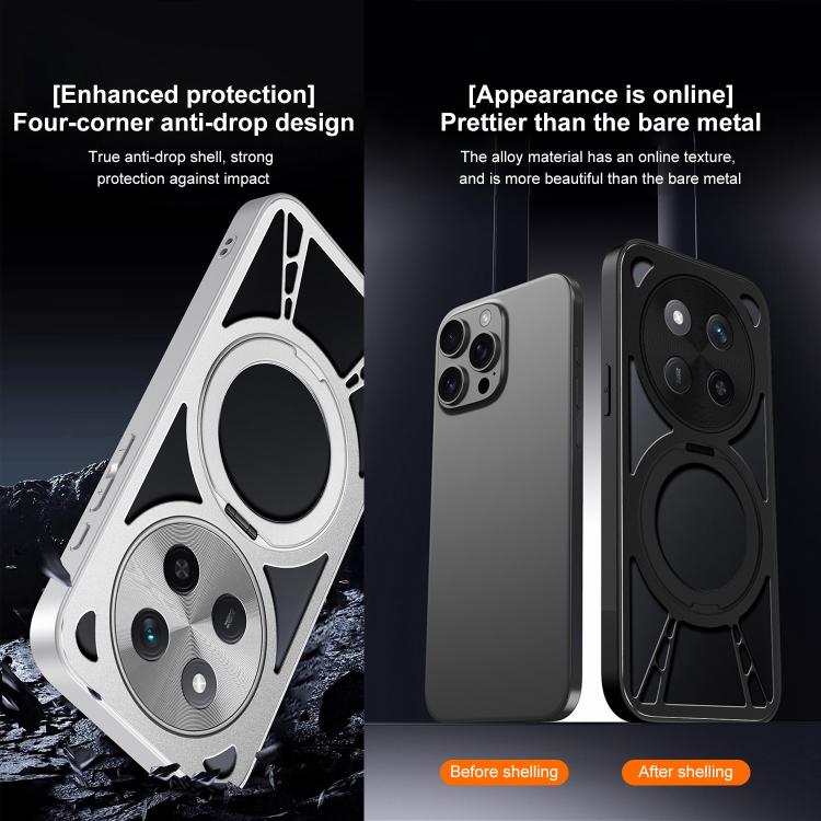 For Honor X60 Pro Cooling Hollow Metal Holder MagSafe Phone Case