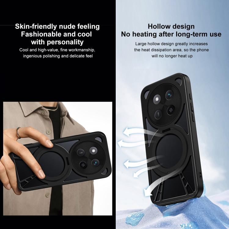 For Honor X60 Pro Cooling Hollow Metal Holder MagSafe Phone Case