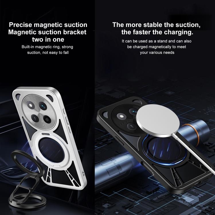 For Honor X60 Pro Cooling Hollow Metal Holder MagSafe Phone Case