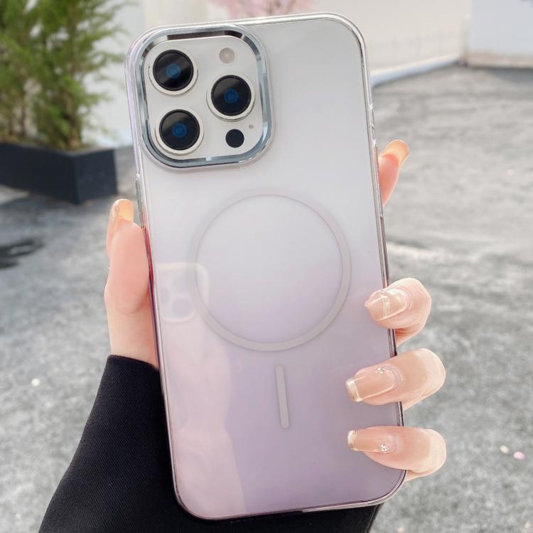 For iPhone 13 Pro Metal Lens Frame Gradient PC MagSafe Phone Case