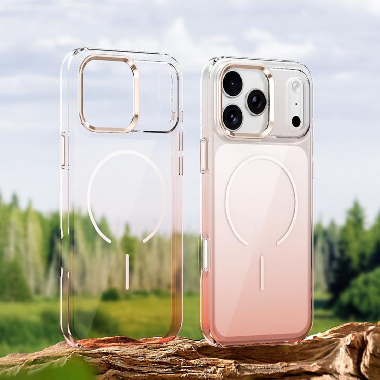 For iPhone 17 Pro Metal Lens Frame Gradient PC MagSafe Phone Case