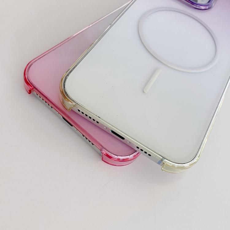 For iPhone 13 Pro Max Metal Lens Frame Gradient PC MagSafe Phone Case