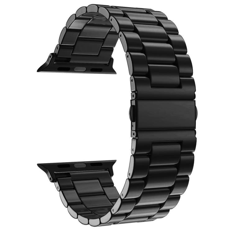 For Apple Watch 42mm / 41mm / 40mm / 38mm xDfind Three Beads Fold Buckle Stainless Steel Watch Band