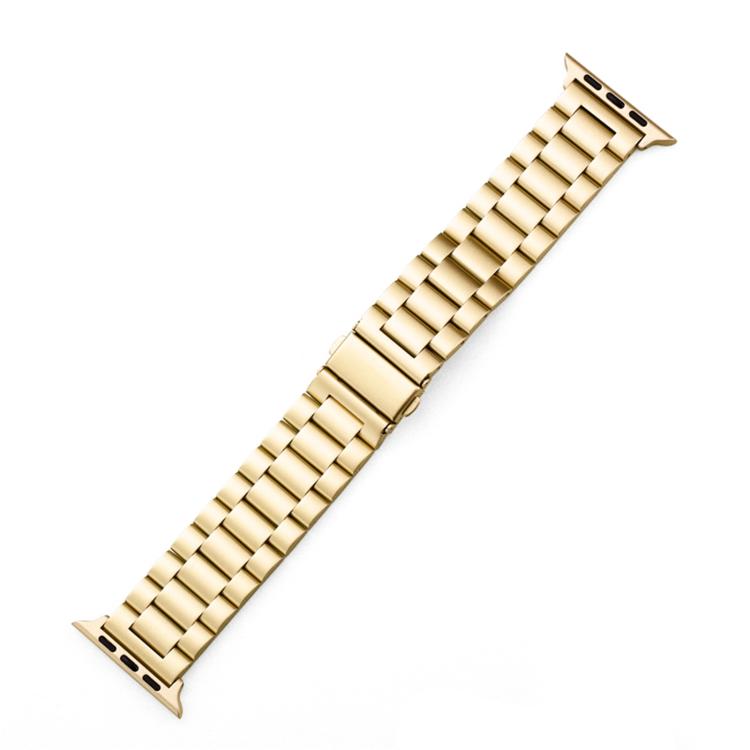 For Apple Watch 42mm / 41mm / 40mm / 38mm xDfind Three Beads Fold Buckle Stainless Steel Watch Band