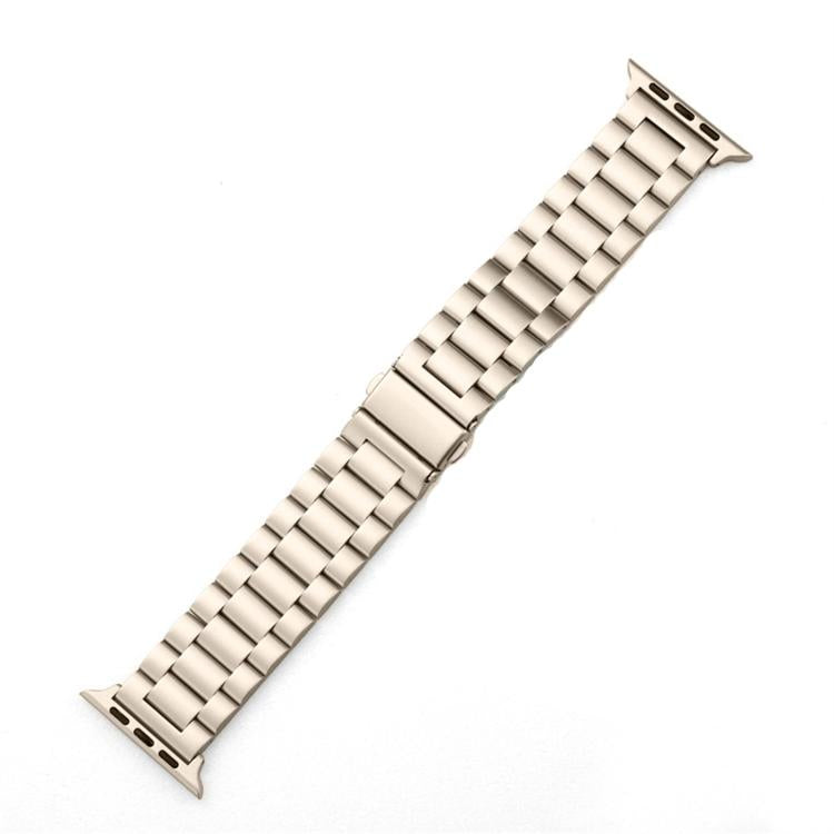 For Apple Watch 42mm / 41mm / 40mm / 38mm xDfind Three Beads Fold Buckle Stainless Steel Watch Band