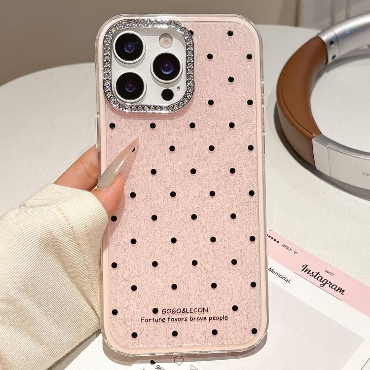 For iPhone 14 Pro Glitter Powder Dots Pattern Rhinestone Large Hole Phone Case