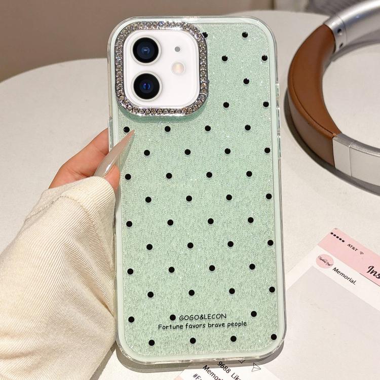 For iPhone 11 Glitter Powder Dots Pattern Rhinestone Large Hole Phone Case