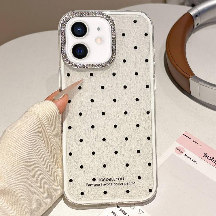 For iPhone 11 Glitter Powder Dots Pattern Rhinestone Large Hole Phone Case