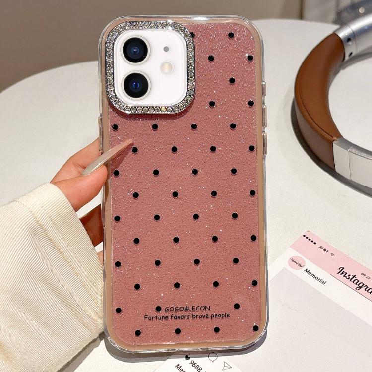 For iPhone 11 Glitter Powder Dots Pattern Rhinestone Large Hole Phone Case