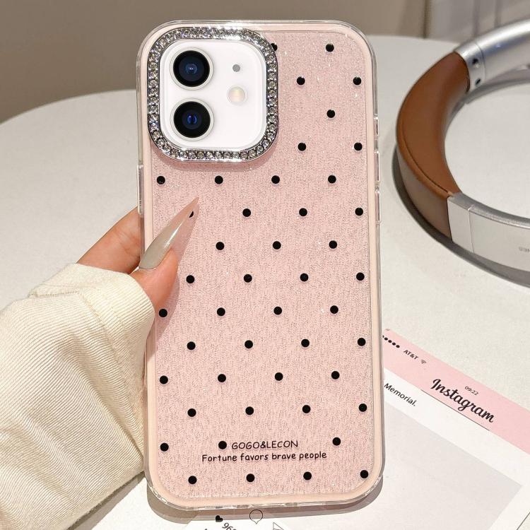 For iPhone 11 Glitter Powder Dots Pattern Rhinestone Large Hole Phone Case