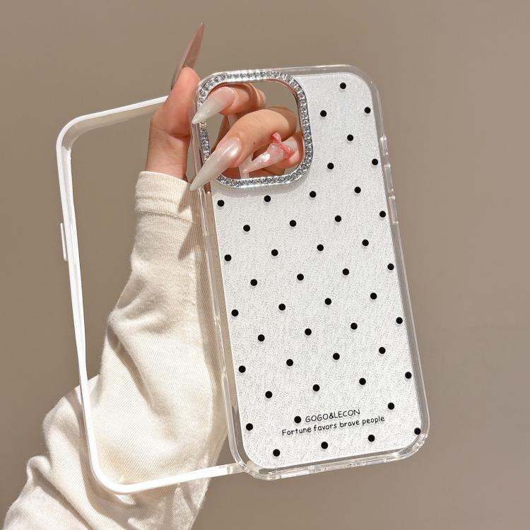 For iPhone 12 / 12 Pro Glitter Powder Dots Pattern Rhinestone Large Hole Phone Case