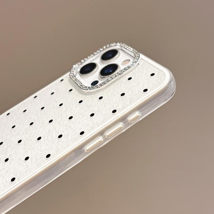 For iPhone 16 Pro Glitter Powder Dots Pattern Rhinestone Large Hole Phone Case