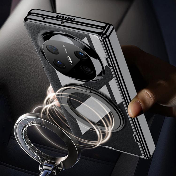 For Huawei Mate X6 GKK Integrated Magnetic Folding Hinge Ultra-thin Phantom Phone Case with Rotating Stand
