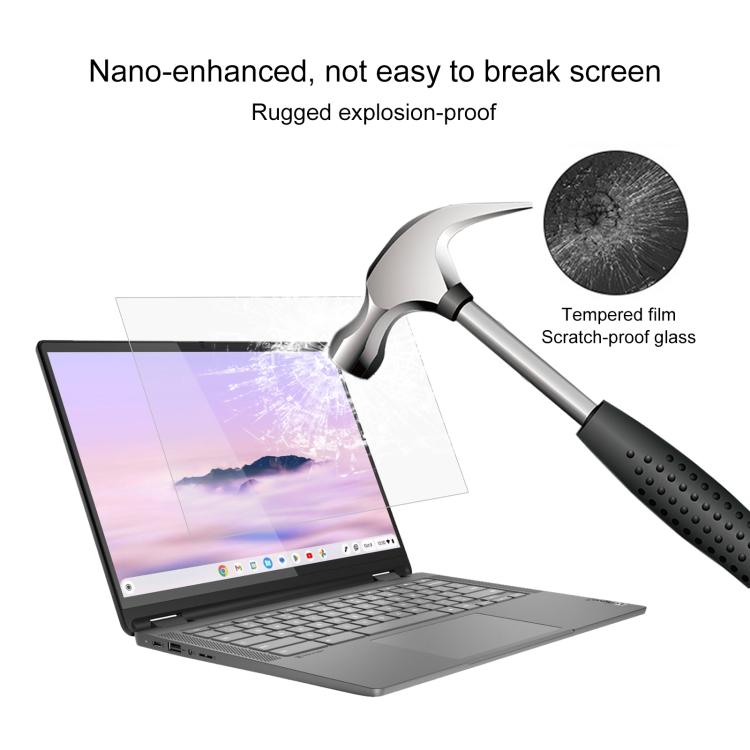 For Lenovo Chromebook Plus 14 2pcs 9H 0.3mm Explosion-proof Tempered Glass Film
