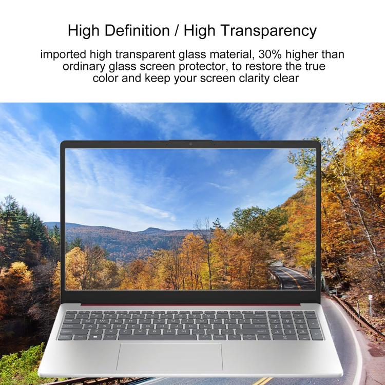 For HP 15-FD 15.6 2pcs 9H 0.3mm Explosion-proof Tempered Glass Film