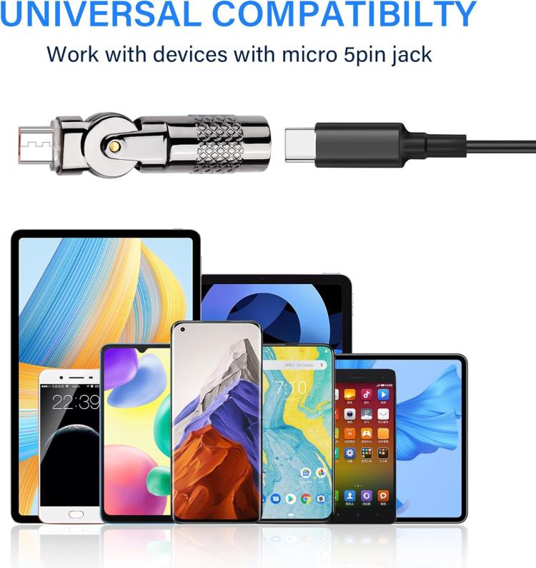 3A Digital Charge Adapter, Model:Type-C Female to Micro USB Male