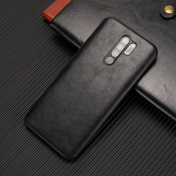 For Xiaomi Redmi 9 Crazy Horse Textured Calfskin PU+PC+TPU Case