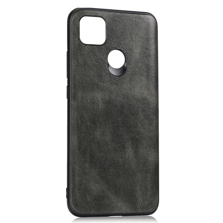 For Xiaomi Redmi 9C Crazy Horse Textured Calfskin PU+PC+TPU Case