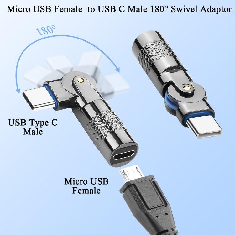3A Digital Charge Adapter, Model:Type-C Male to Micro USB Female