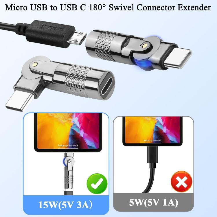 3A Digital Charge Adapter, Model:Type-C Male to Micro USB Female