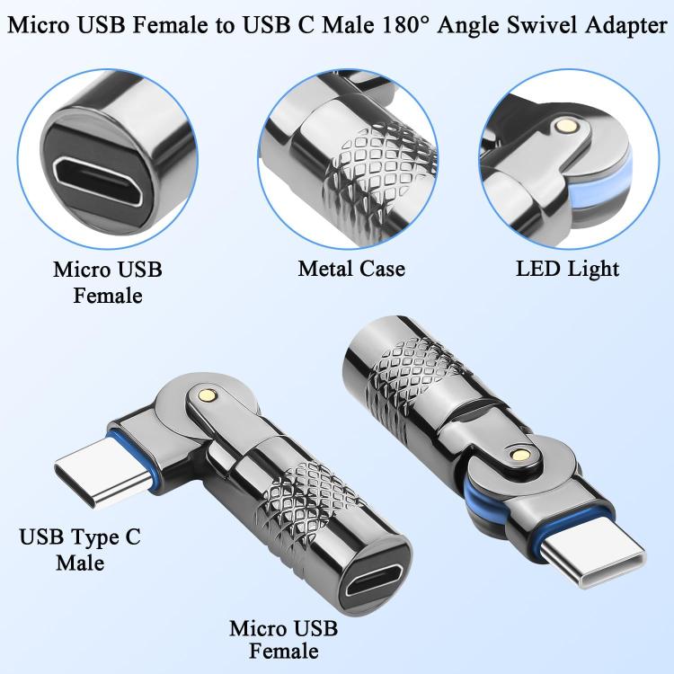 3A Digital Charge Adapter, Model:Type-C Male to Micro USB Female