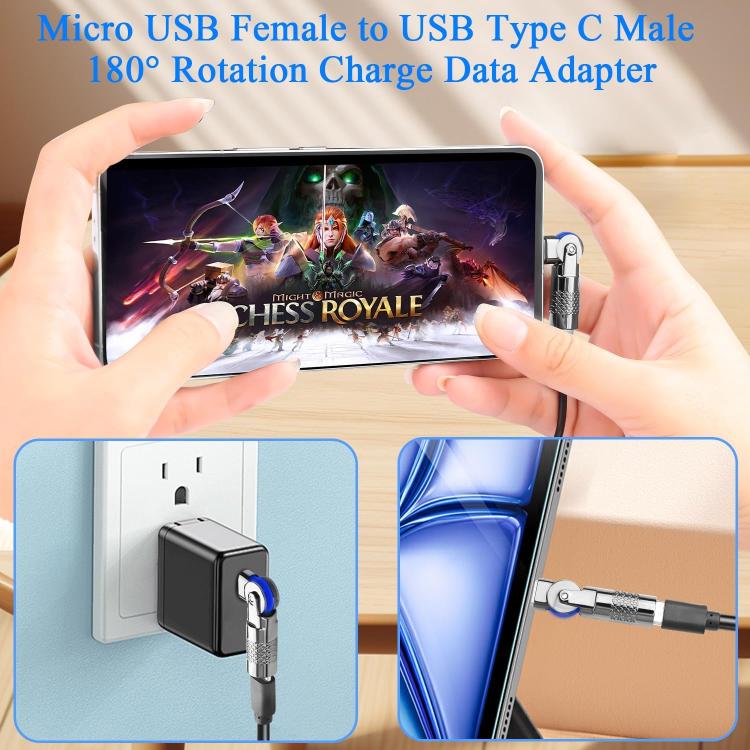 3A Digital Charge Adapter, Model:Type-C Male to Micro USB Female